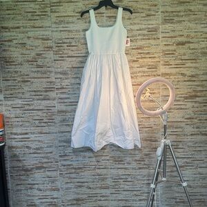 Theory Ivory Sleeveless Midi Dress